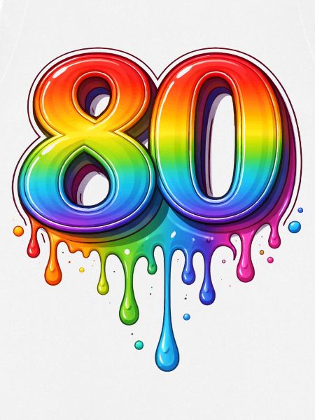 80 Rainbow Retro Number