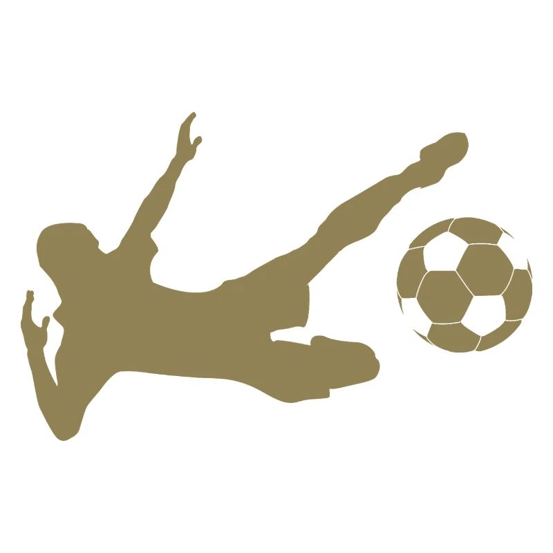 Minimalist silhouette soccer player sidefall