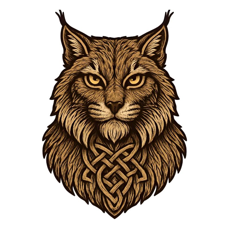 Celtic wolf head with knot