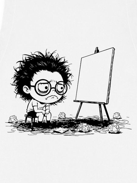 Künstler Creative Blocking Empty Canvas Manga