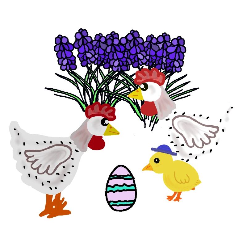 Spring Chickens with Easter Egg Chicken Chicks