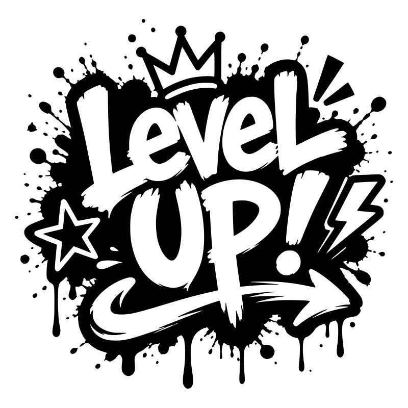 Level Up Gamer Graffiti Motiv