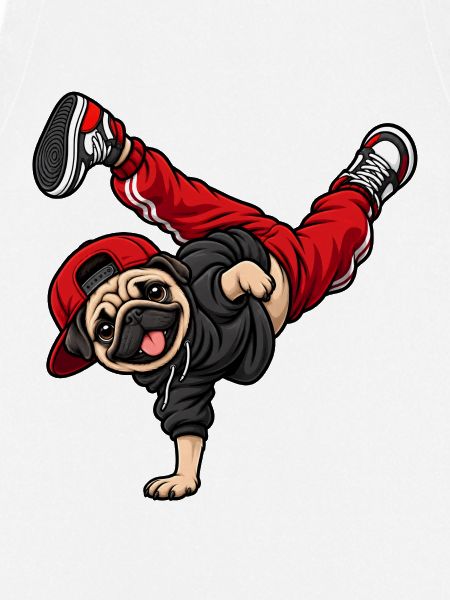 Mops beim Breakdance