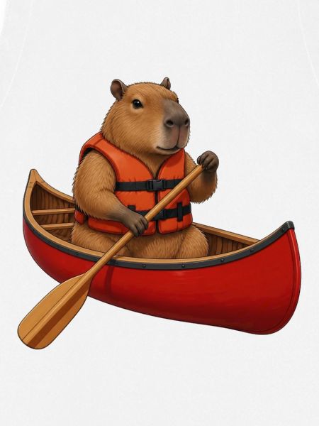 Capybara beim Kanufahren