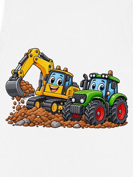 Fröhliches Baumaschinen-Duo