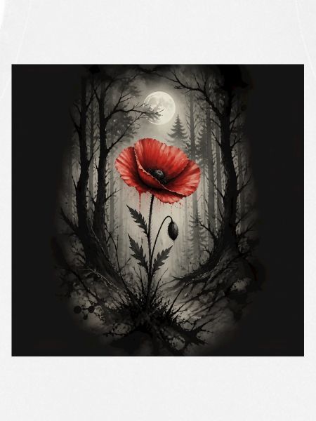 Mohn im dunklen Wald