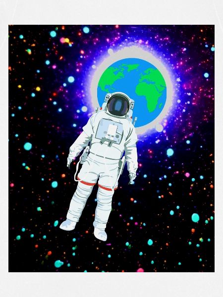 Astronaut im kosmischen Erdglanz