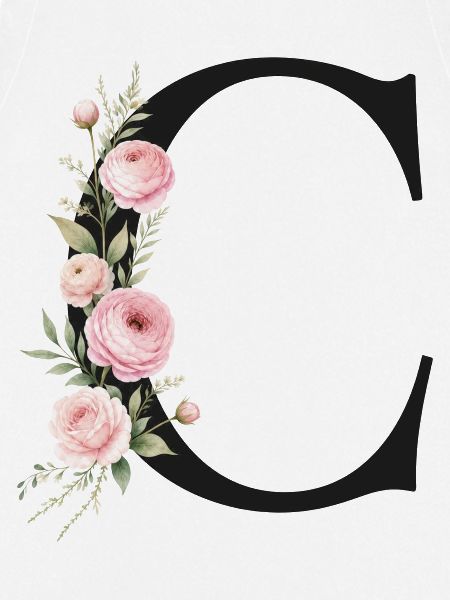 C Buchstabe Monogram Floral