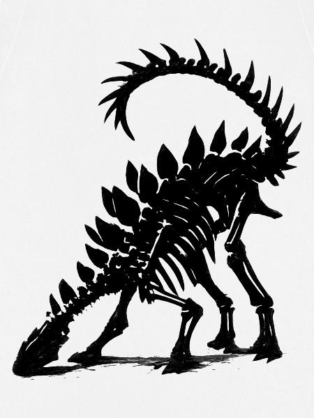 Dunkler Stegosaurus Silhouette