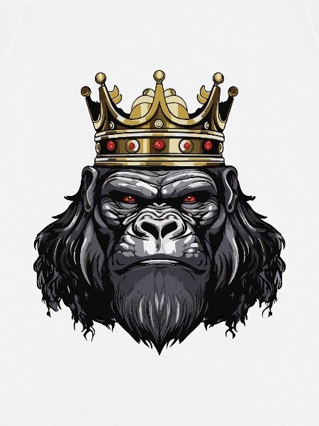 Gorilla Kopf mit Krone