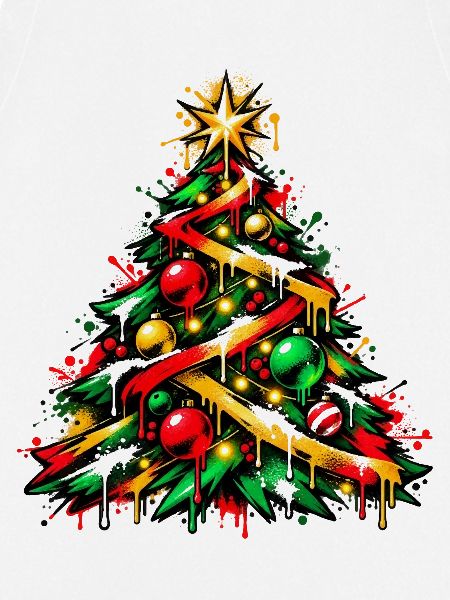 Weihnachtsbaum im Graffiti-Look 