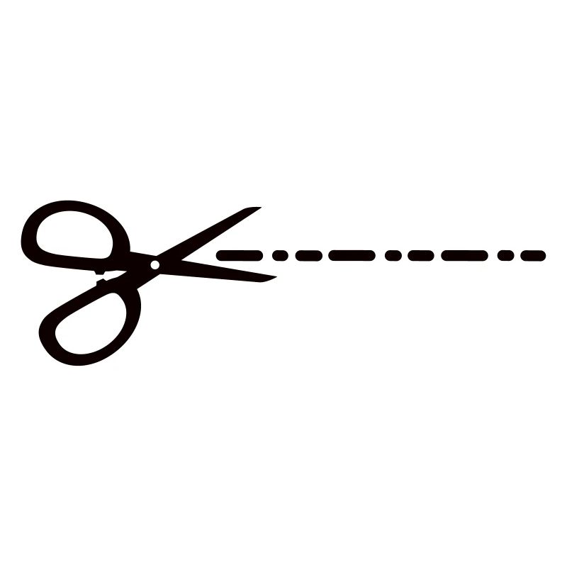 scissors cutting dashed line