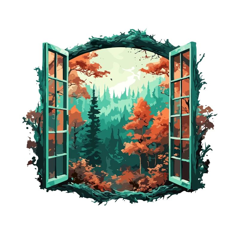 Window in the Forest / Trees / View / Wilderness