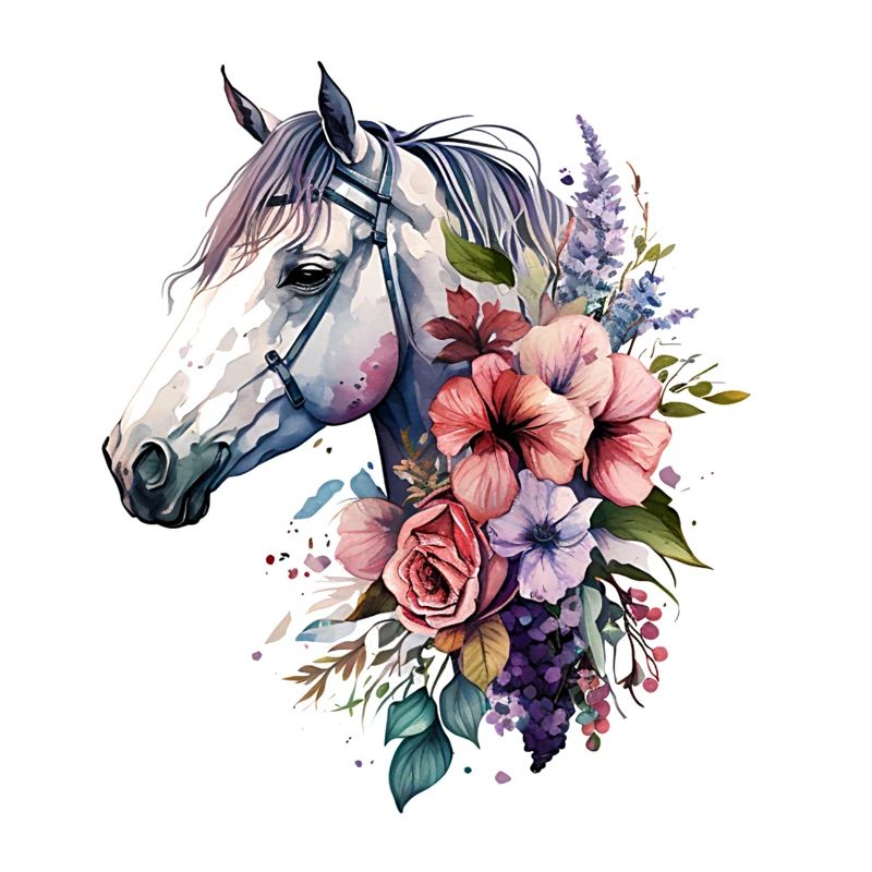 Conception de fleurs bohèmes de cheval