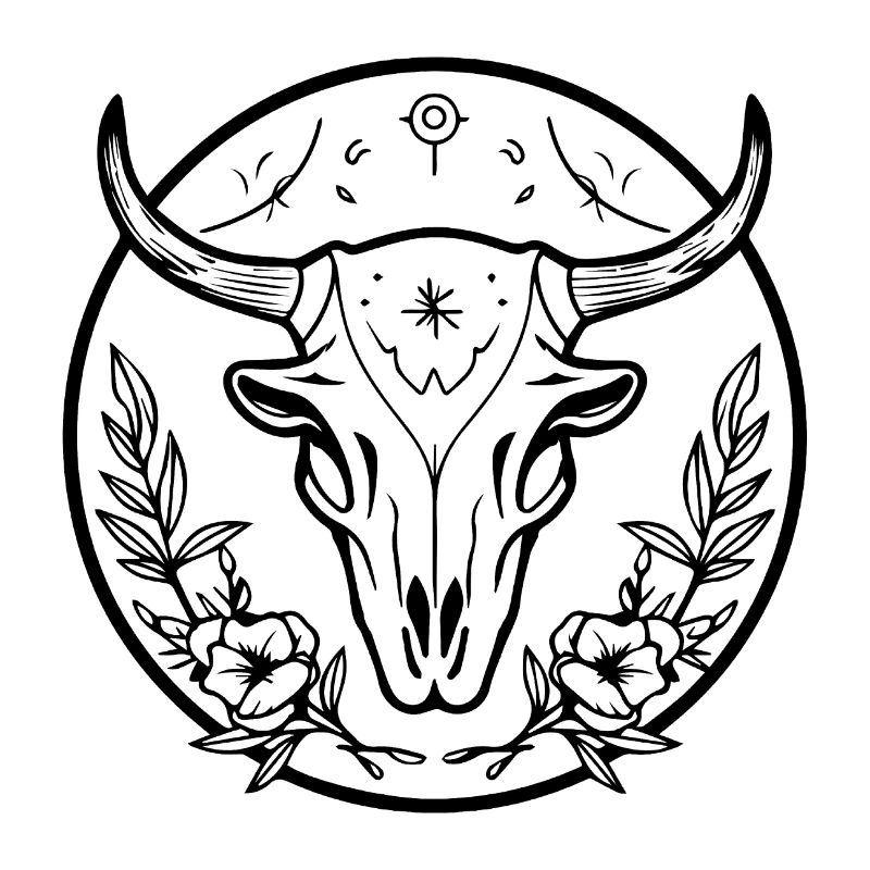 Crâne de vache Boho
