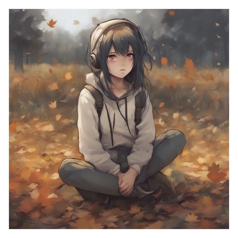 EMO Mädchen im Wald, Herbstlich