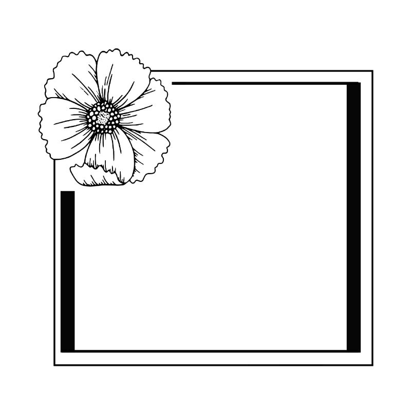 Cadre avec grande fleur de fleur