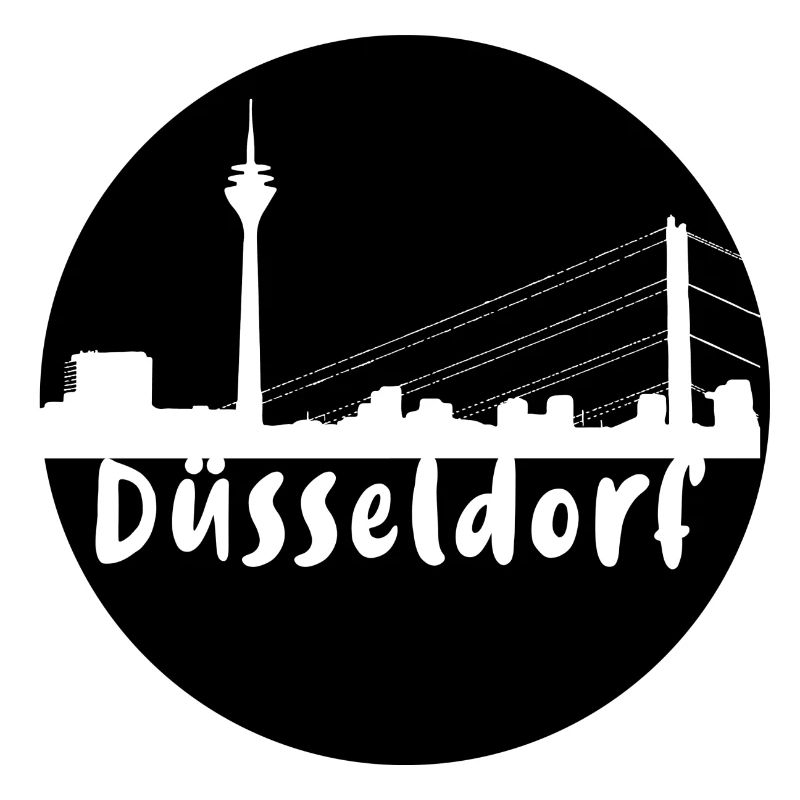 düsseldorf, skyline, duesseldorf, noir, cercle