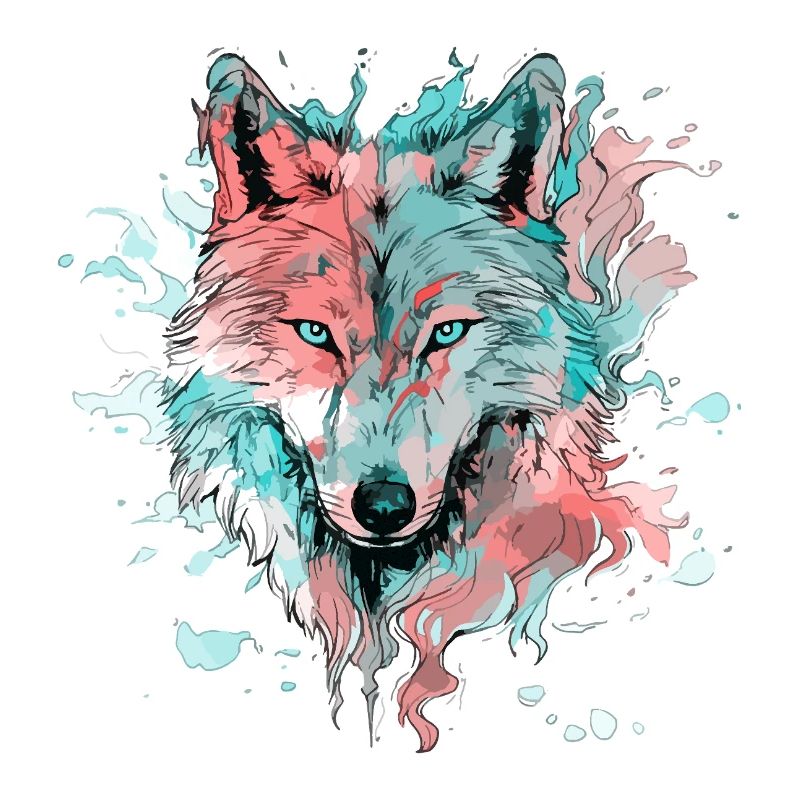 Wolf Wolf Head Predator Forest Nature Wilderness Art
