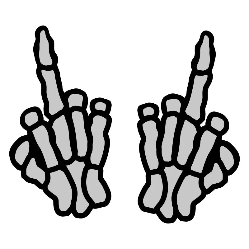 2 Hände Knochen Mittelfinger