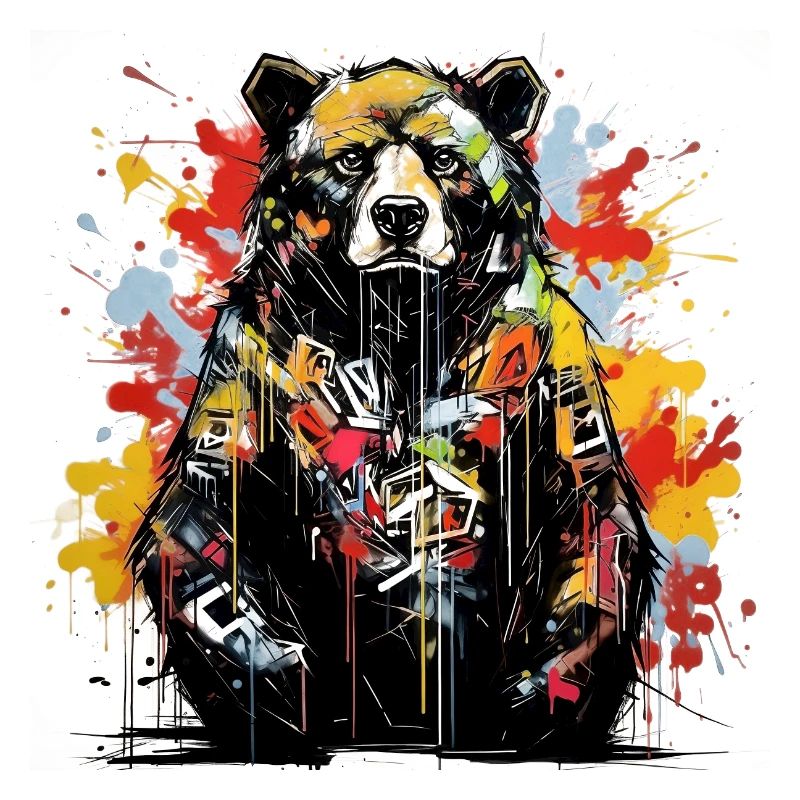 Roaring Bear. Graffiti-style strength.