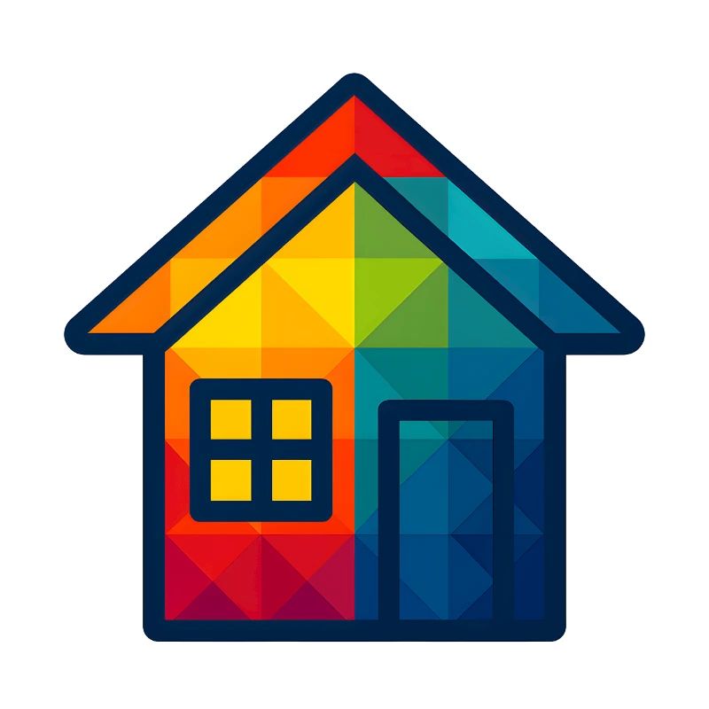 WPAP Polygon Maison jouet pour bébé de style kawaii