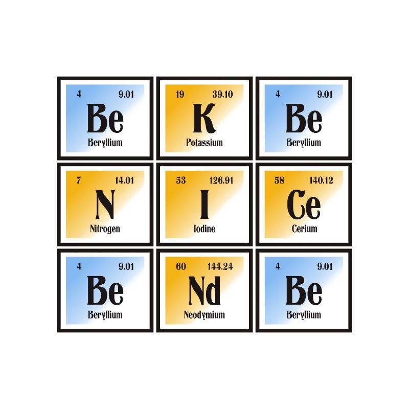 Be Nice Be Kind | Periodic Table of Elements