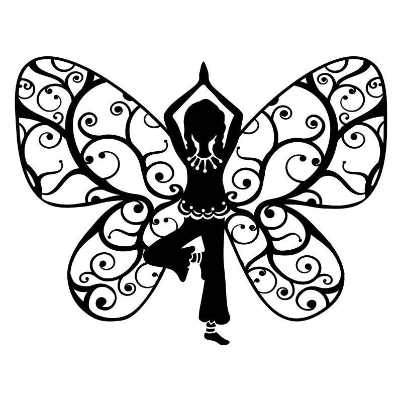 Yoga, Mädchen, Schmetterling Flügel, Elfe, Fee