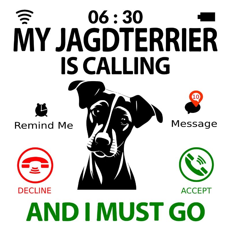 Deutscher Jagdterrier Calling Humor Witzig Spruch