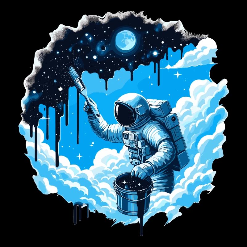 Astronaut Paints Starry Sky Night Gift