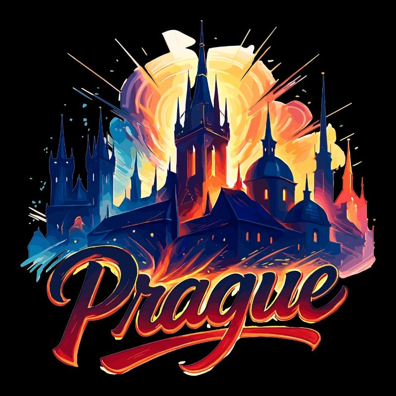 Prague Capitale République tchèque Silhouette Cadeau