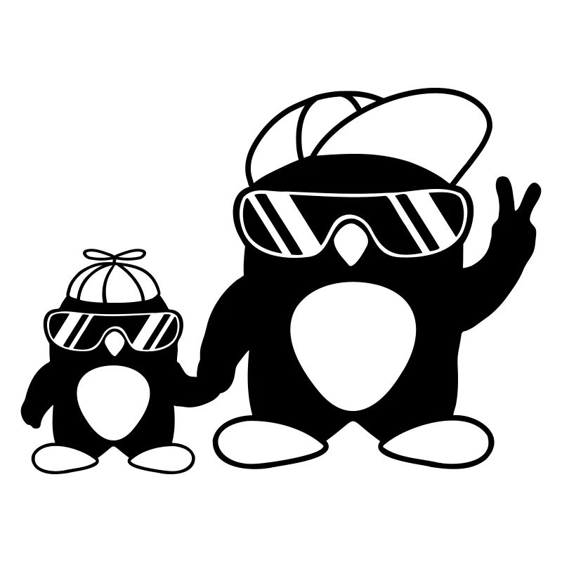 Papa Kind coole Pinguine