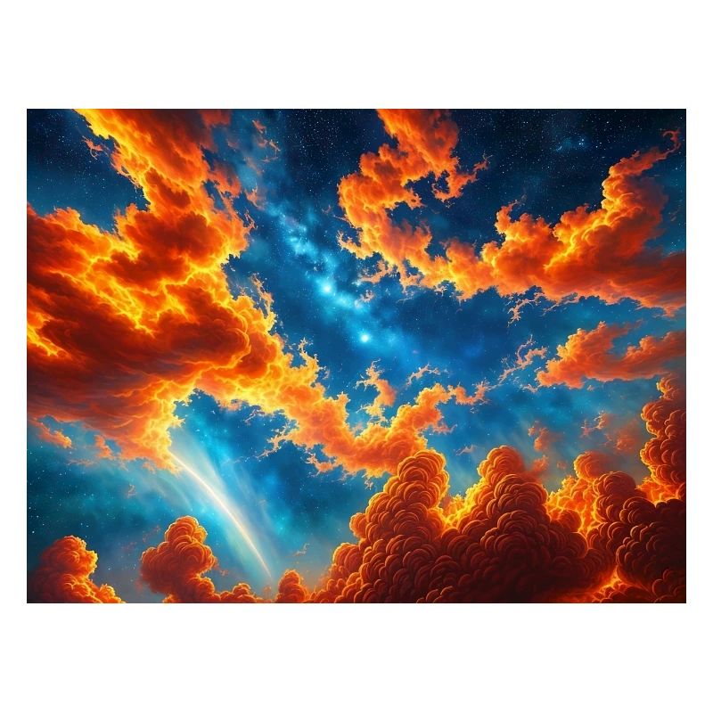 blue red sky with a creature generated ai