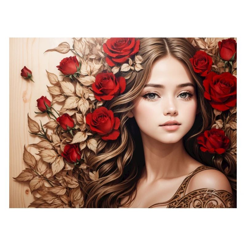 Mädchen mit roter Rose