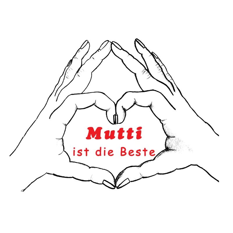 Hände formen ein Herz. Mom. Muttertag. Mutti.