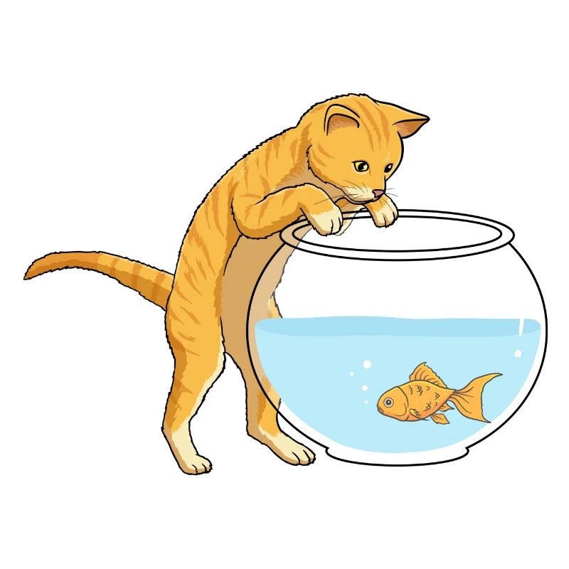 Cat Ginger Fish Bowl