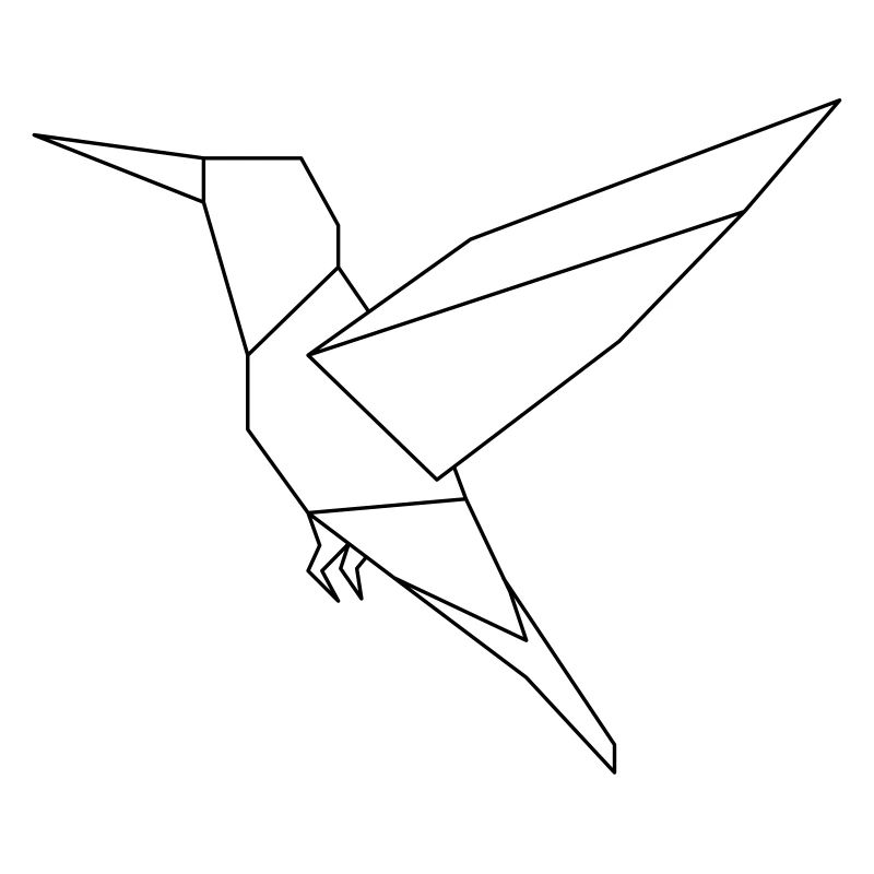 Oiseau géométrique abstrait triangle formes art