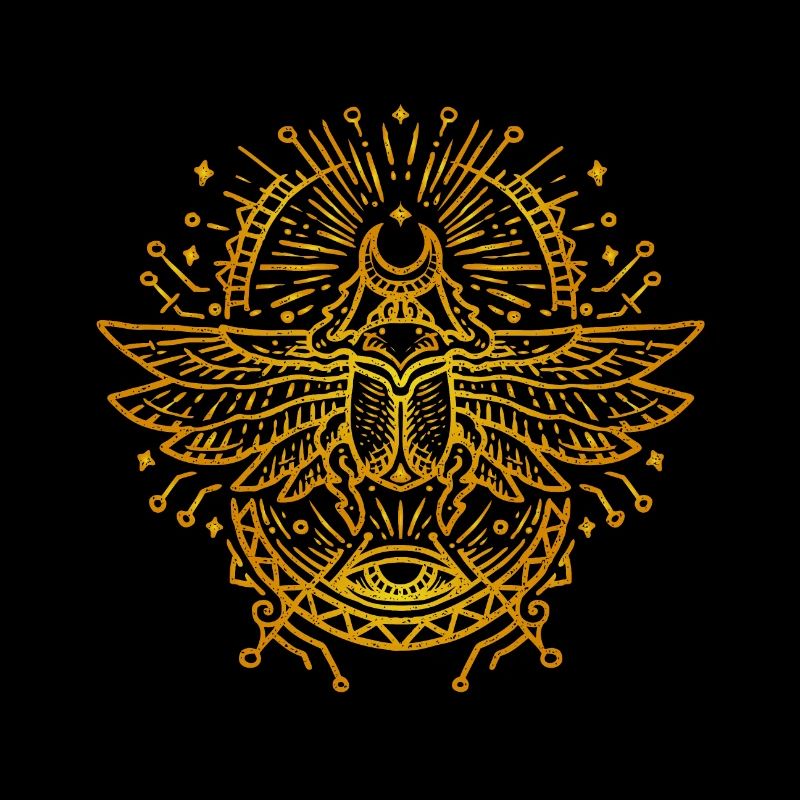 Vintage Egyptian Beetle Bug Monoline