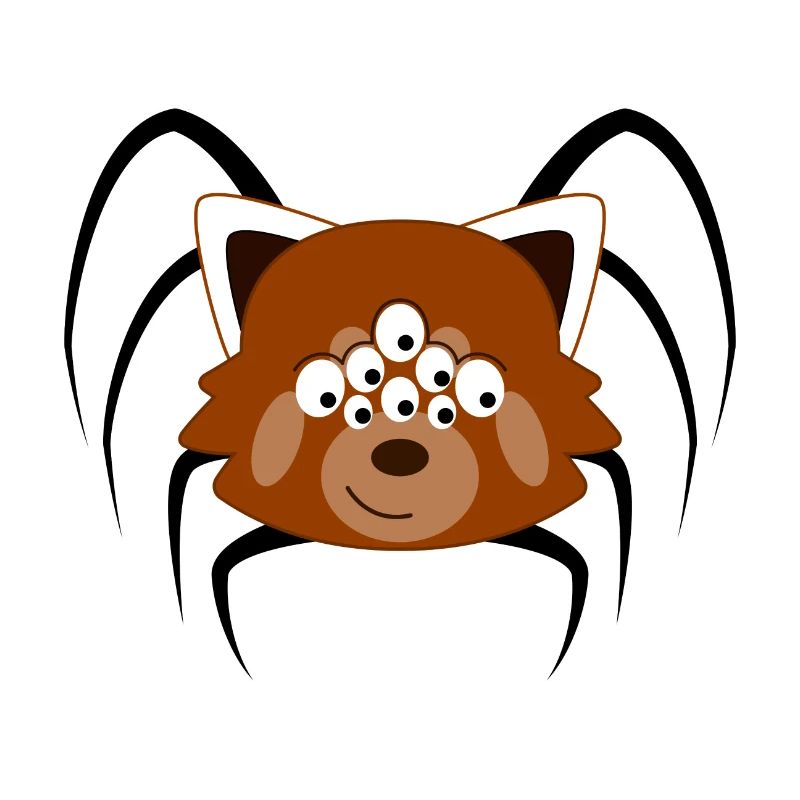 Red panda disguised as spider for Halloween