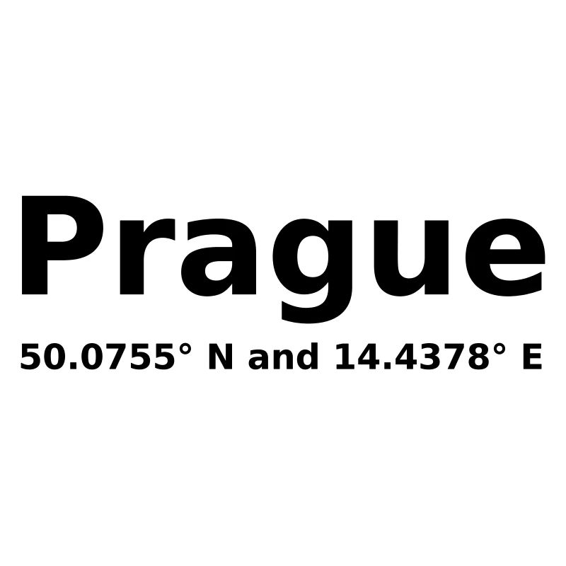 Prague - Prague - with geo coordinates horizontal