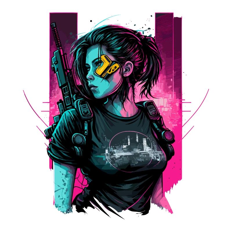 Atemberaubende digitale Illustration eines Punk-Mädchens