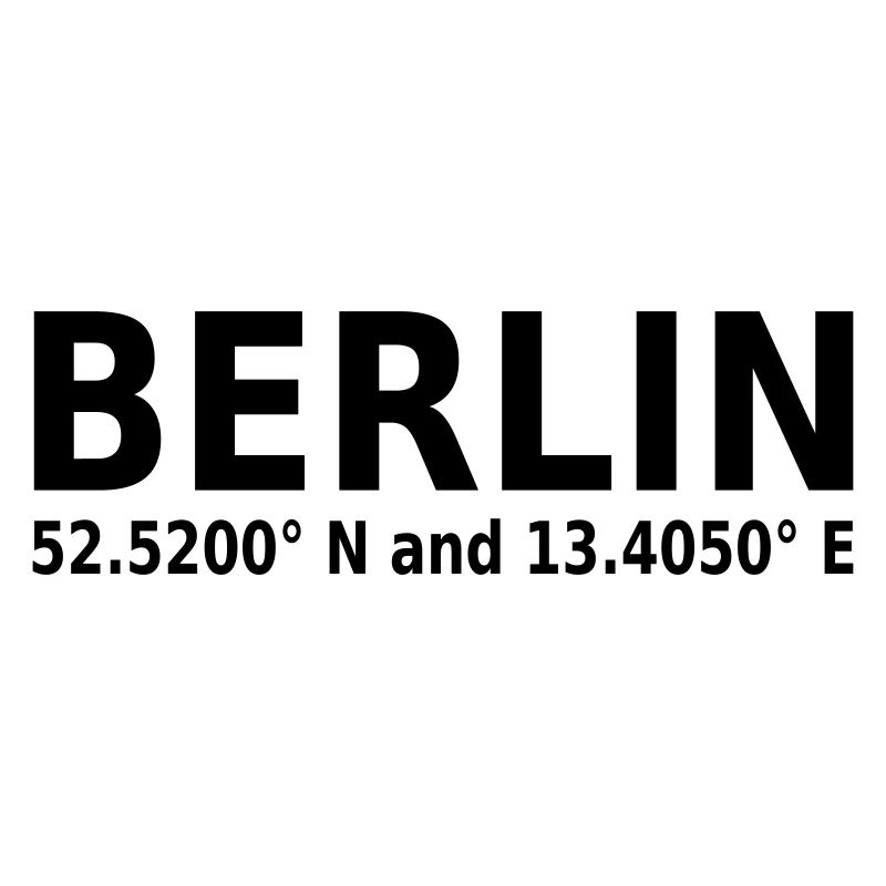 Berlin - with geo coordinates horizontal
