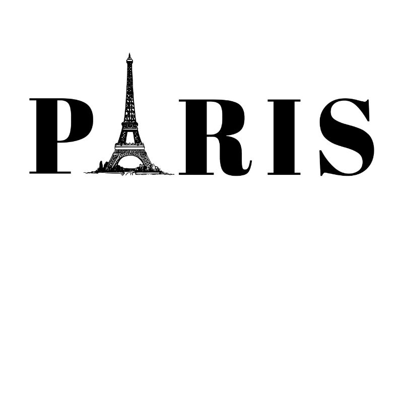 Paris lettering with Eiffel Tower