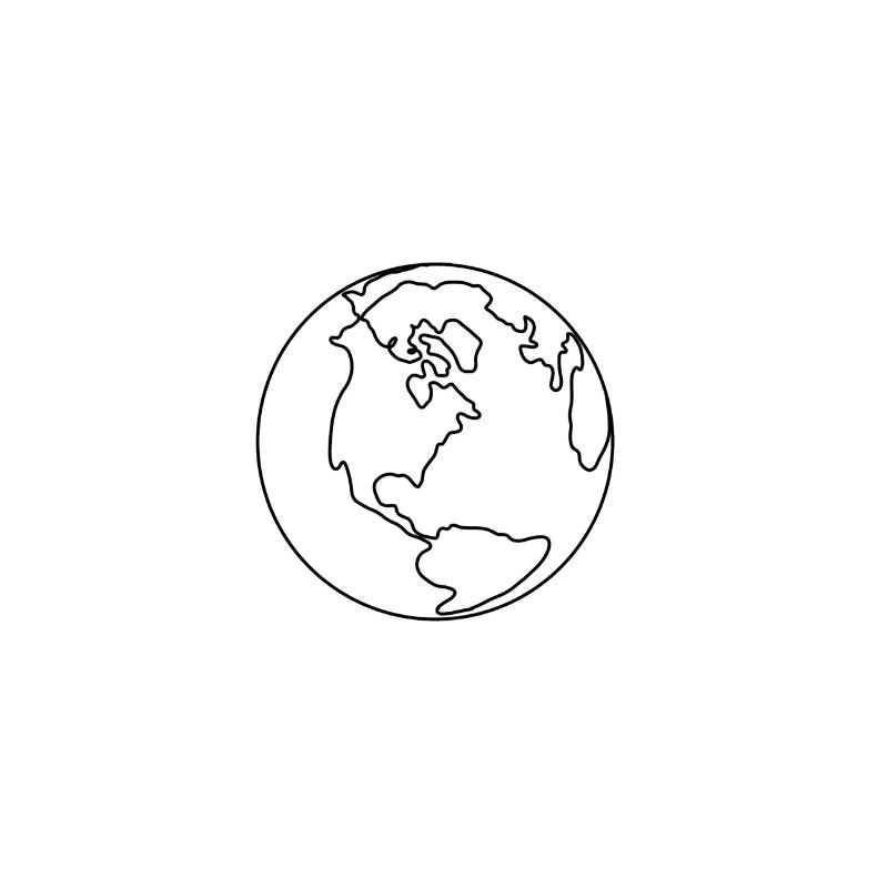 World globe, lineart, environment, planet
