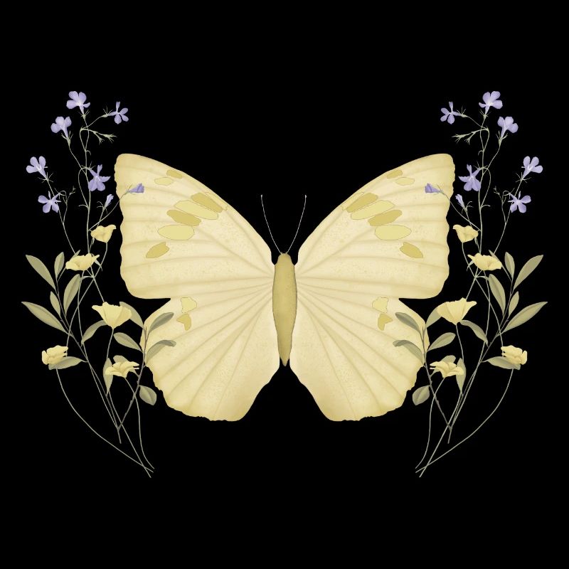 Butterfly with flowers