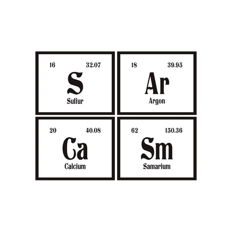 Sarcasme | Tableau périodique des éléments