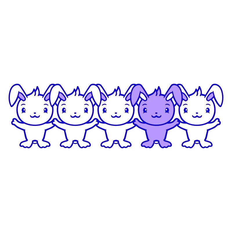 5 Bunny Friends Différence Soyez différent