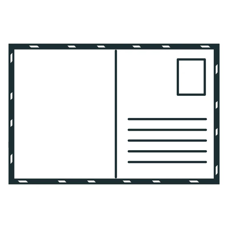 Blank postcard with stamp and airmail