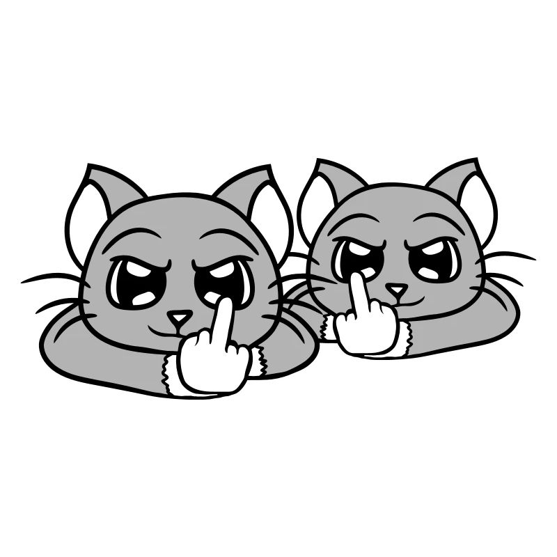 Böse Katzen Freunde Mittelfinger Beleidigung Team