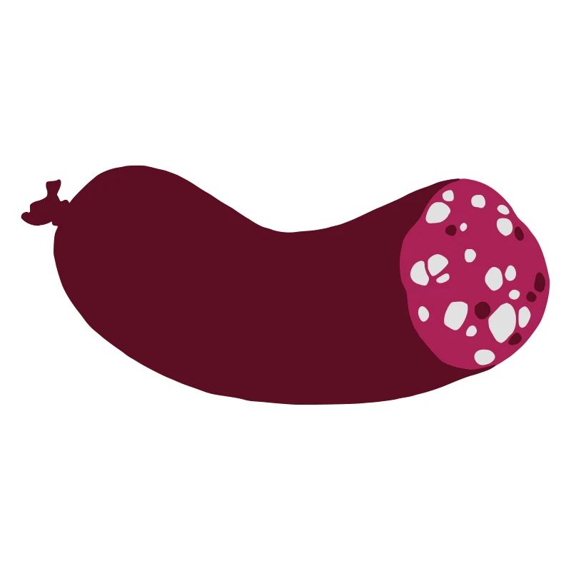 halbe Wurst dreifarbig mit Weiß